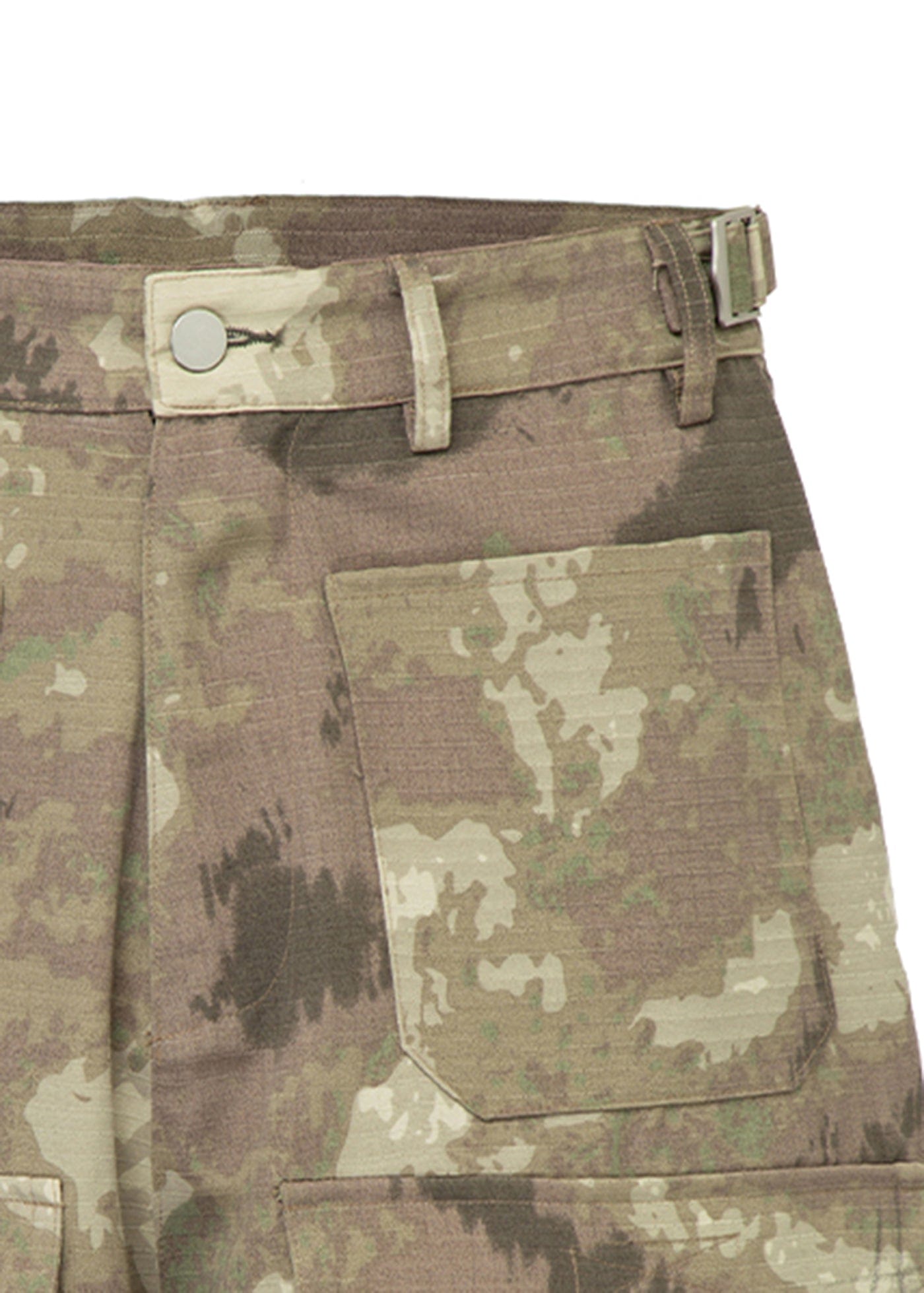 Retro Camo Multi Pocket Buckle Shorts