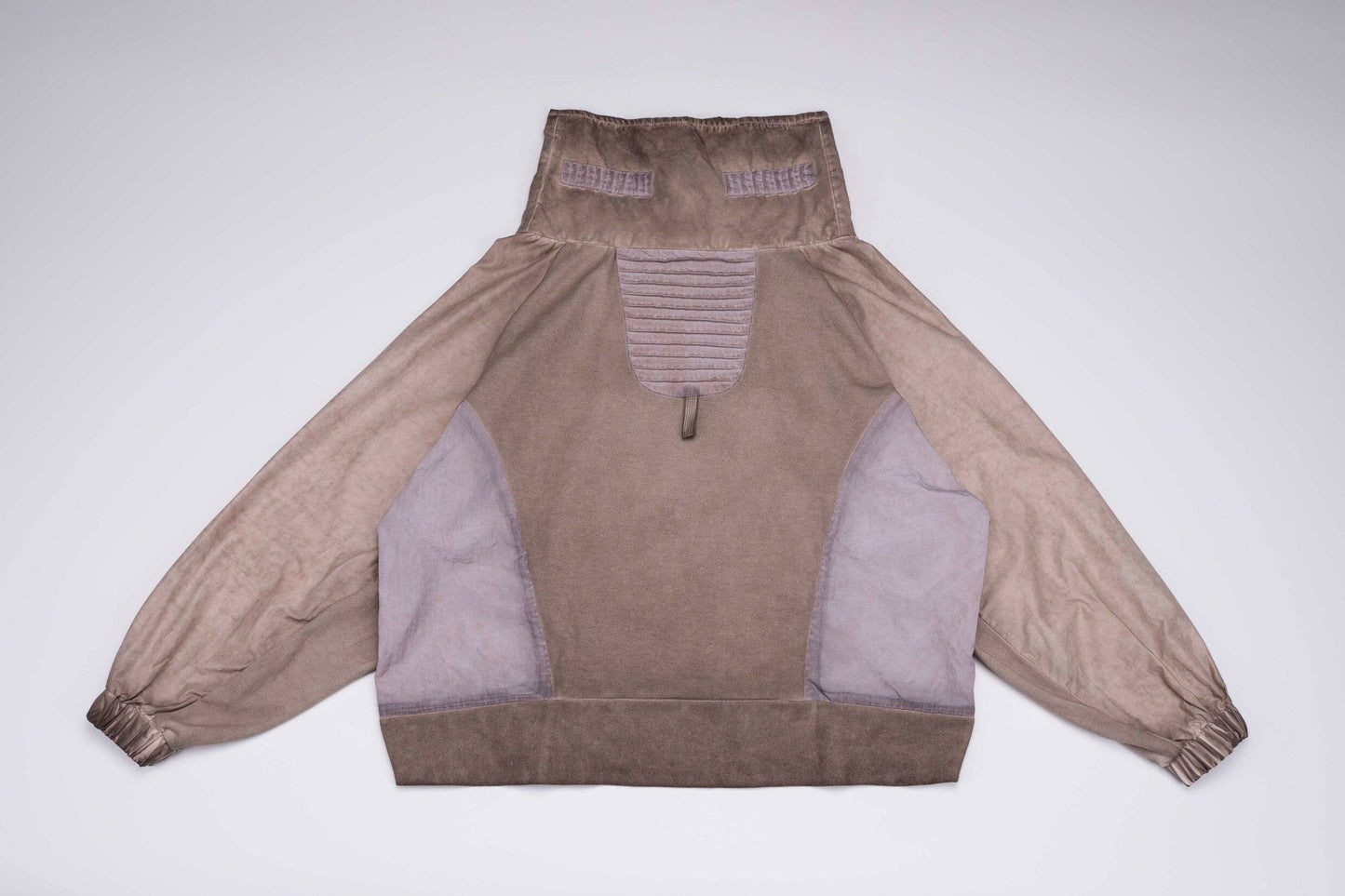 Wasteland Style Washed Patchwork Half-Zip Jacket