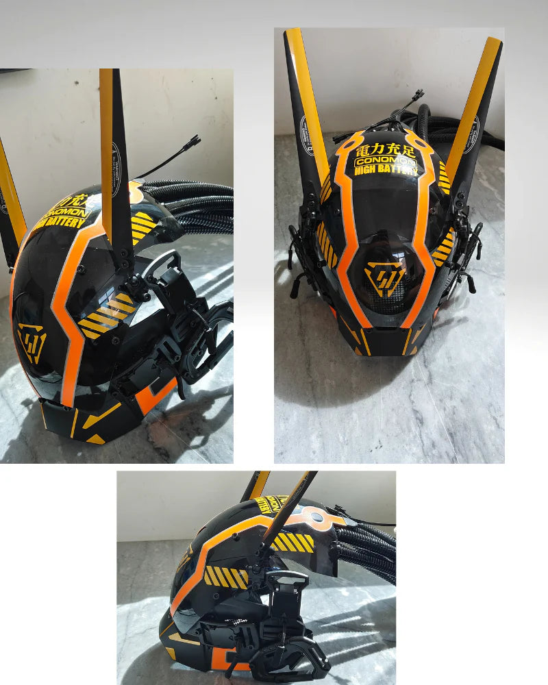 Samurai Dreadlocks LED Cyberpunk Helmet Mask