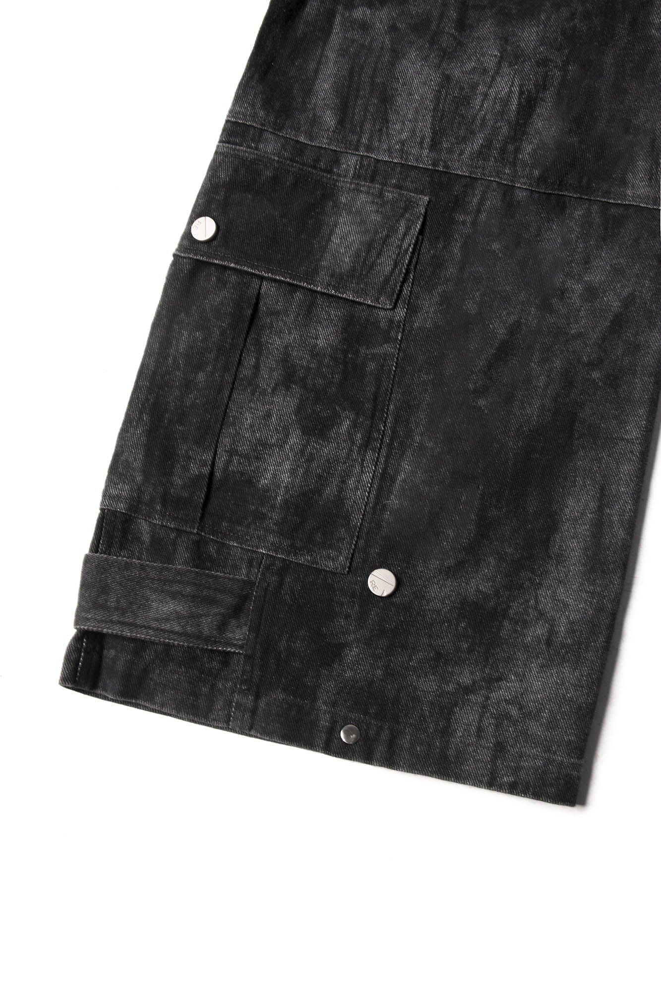 Tie-Dye Multi-Pocket Pleated Straps Cargo