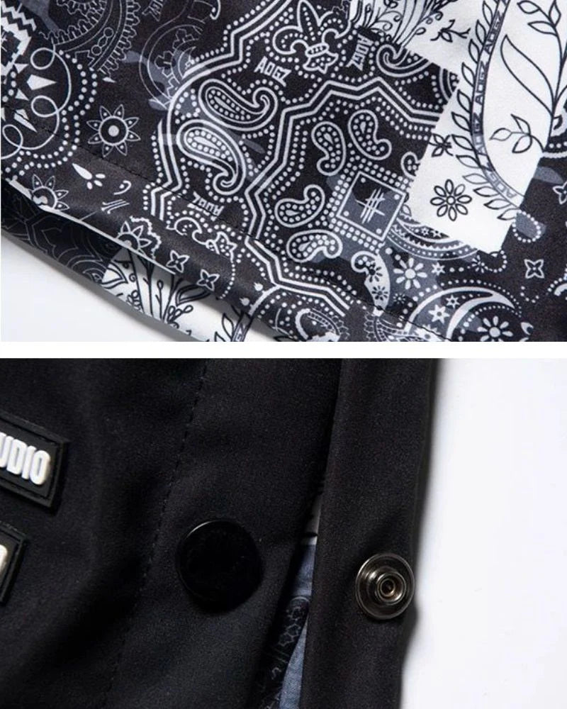 Techwear Patchwork Men Cargo Shorts