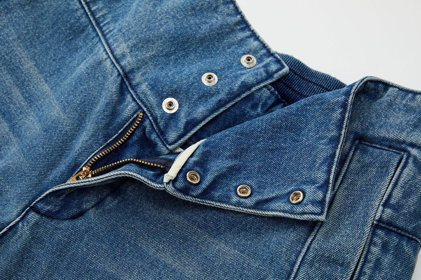 Faded Wash Padded-Knee Jeans
