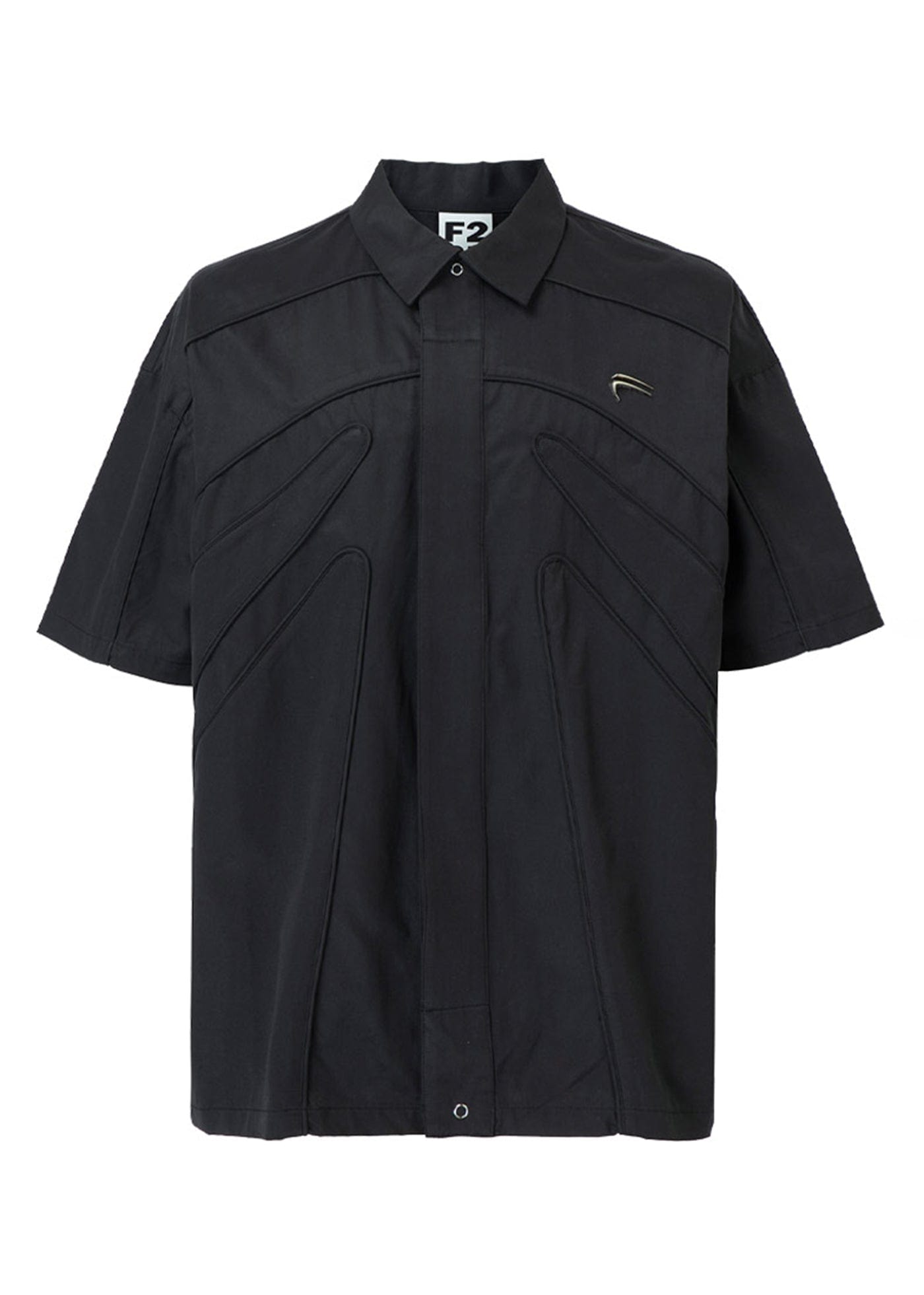 Spliced Metal Logo Half Shirt