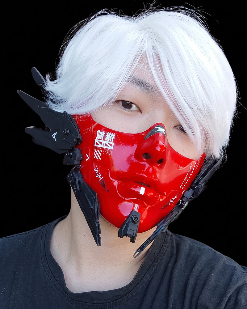 Cyberpunk Mecha Tech Half-Face Mask