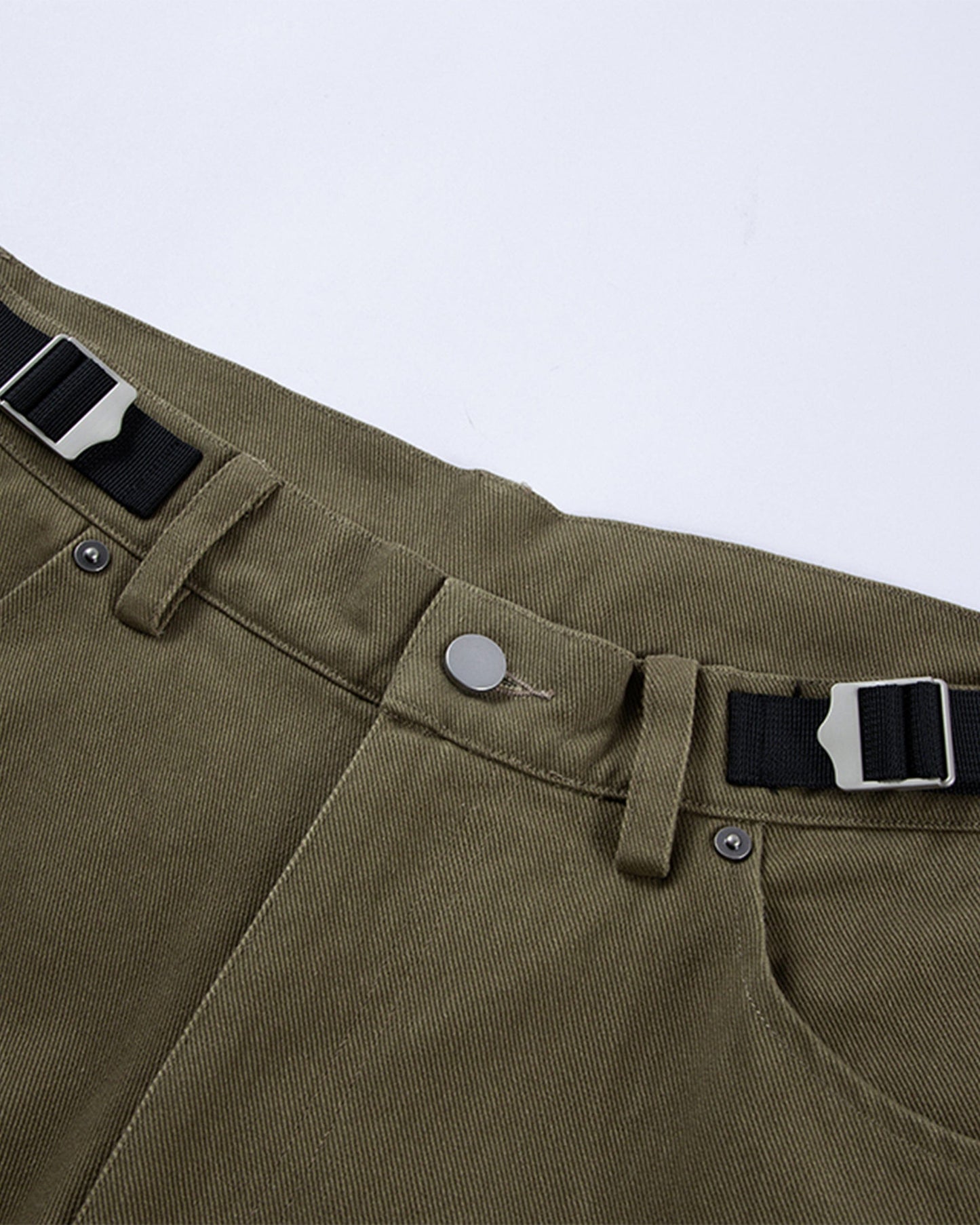 Asymmetrical Crinkled Cargo Pants