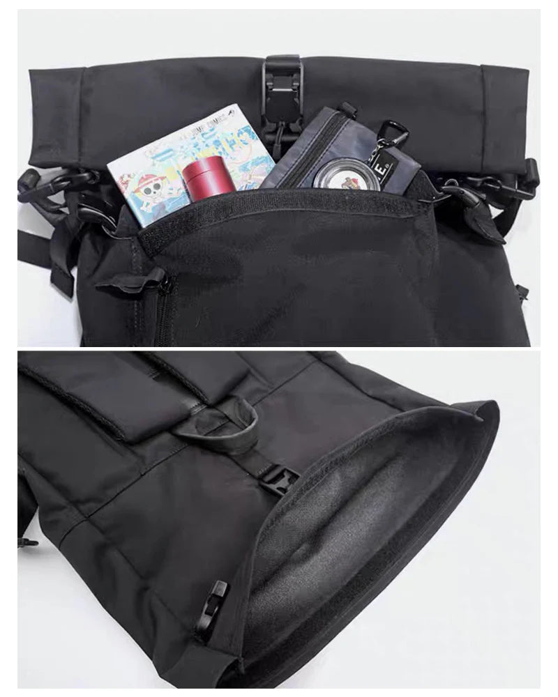 Techwear Roll-Top Tactical Backpack