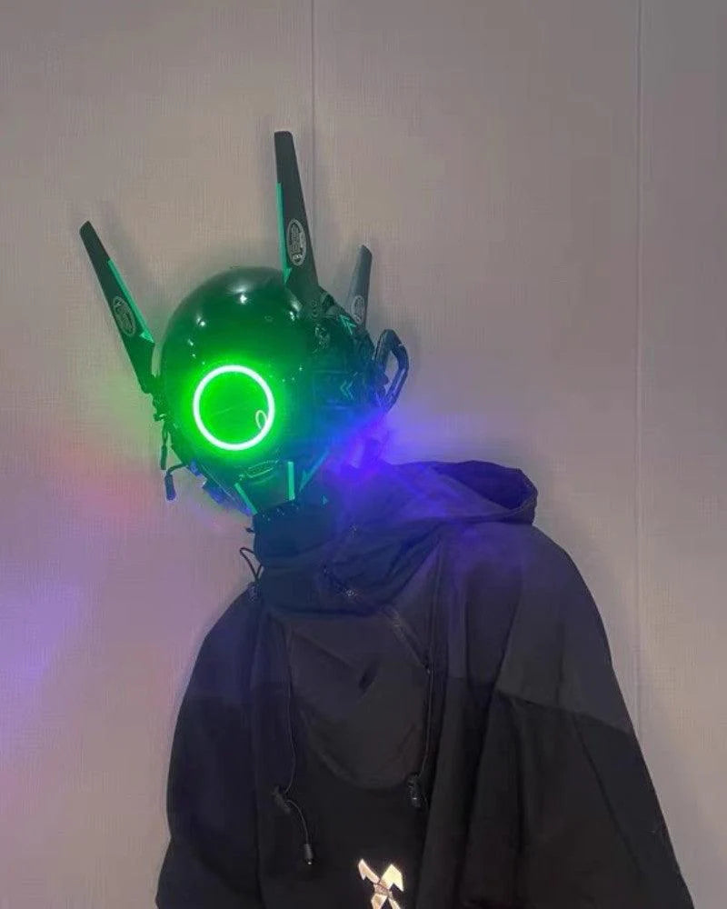 Futuristic LED Cyberpunk Helmet Mask