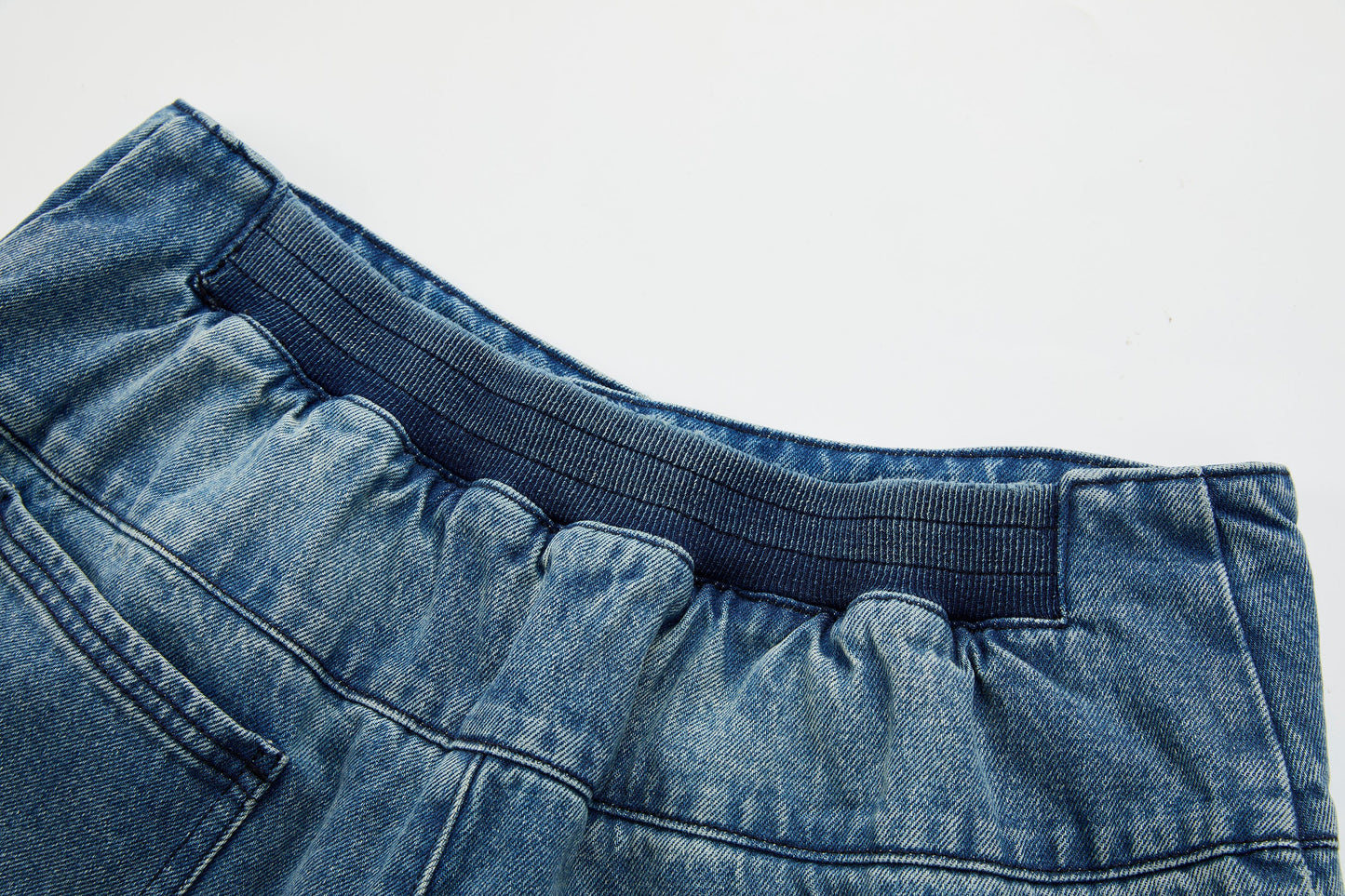 Faded Wash Padded-Knee Jeans
