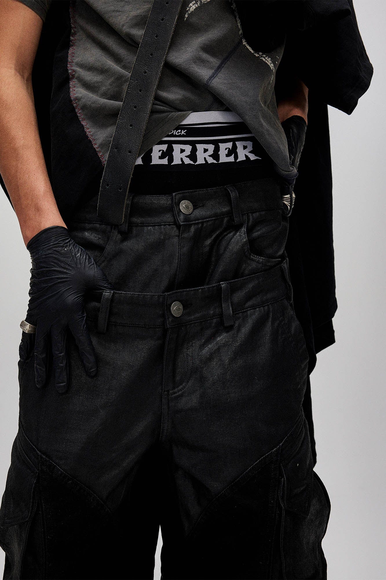 Dual-Waist Waxed Arc-Spliced Cargo Pants