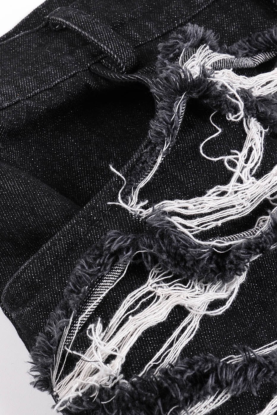 Heavily Distressed Denim Shorts