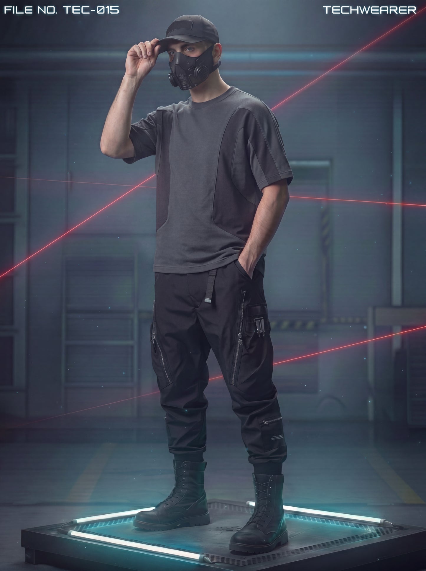 TEC-015｜Cyberpunk Tactical Techwear Set Top / Bottom