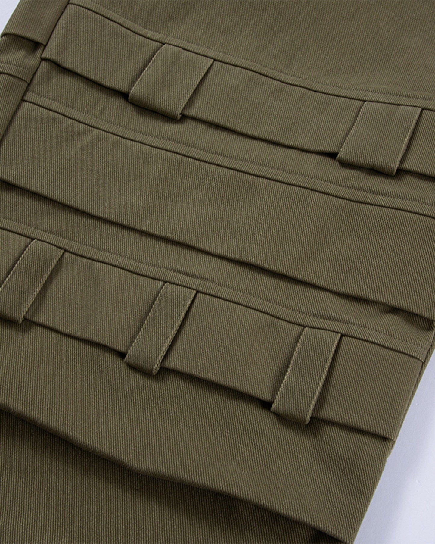 Asymmetrical Crinkled Cargo Pants