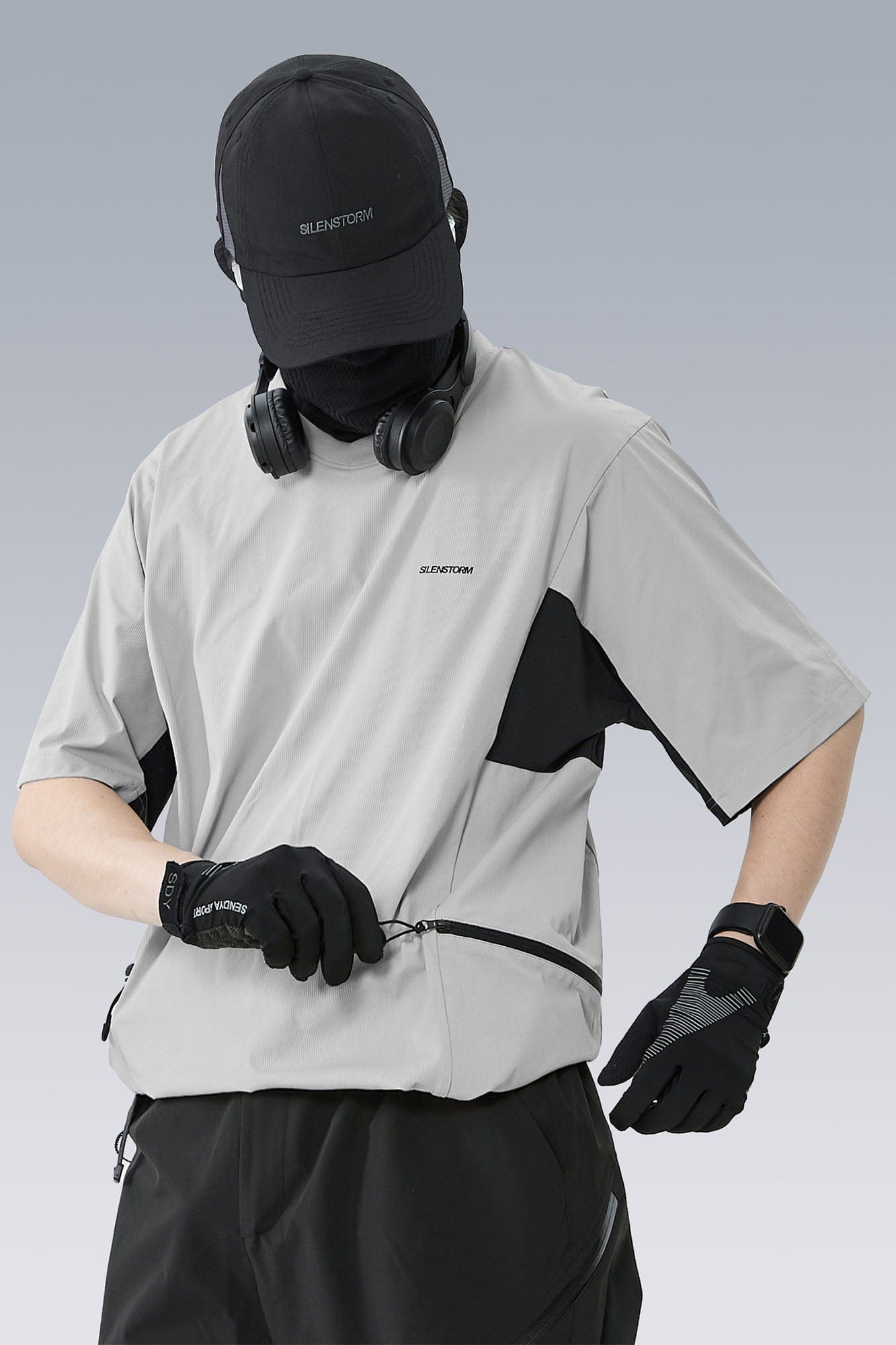 Tech Panel Drawstring-Hem Quick-Dry T-Shirt