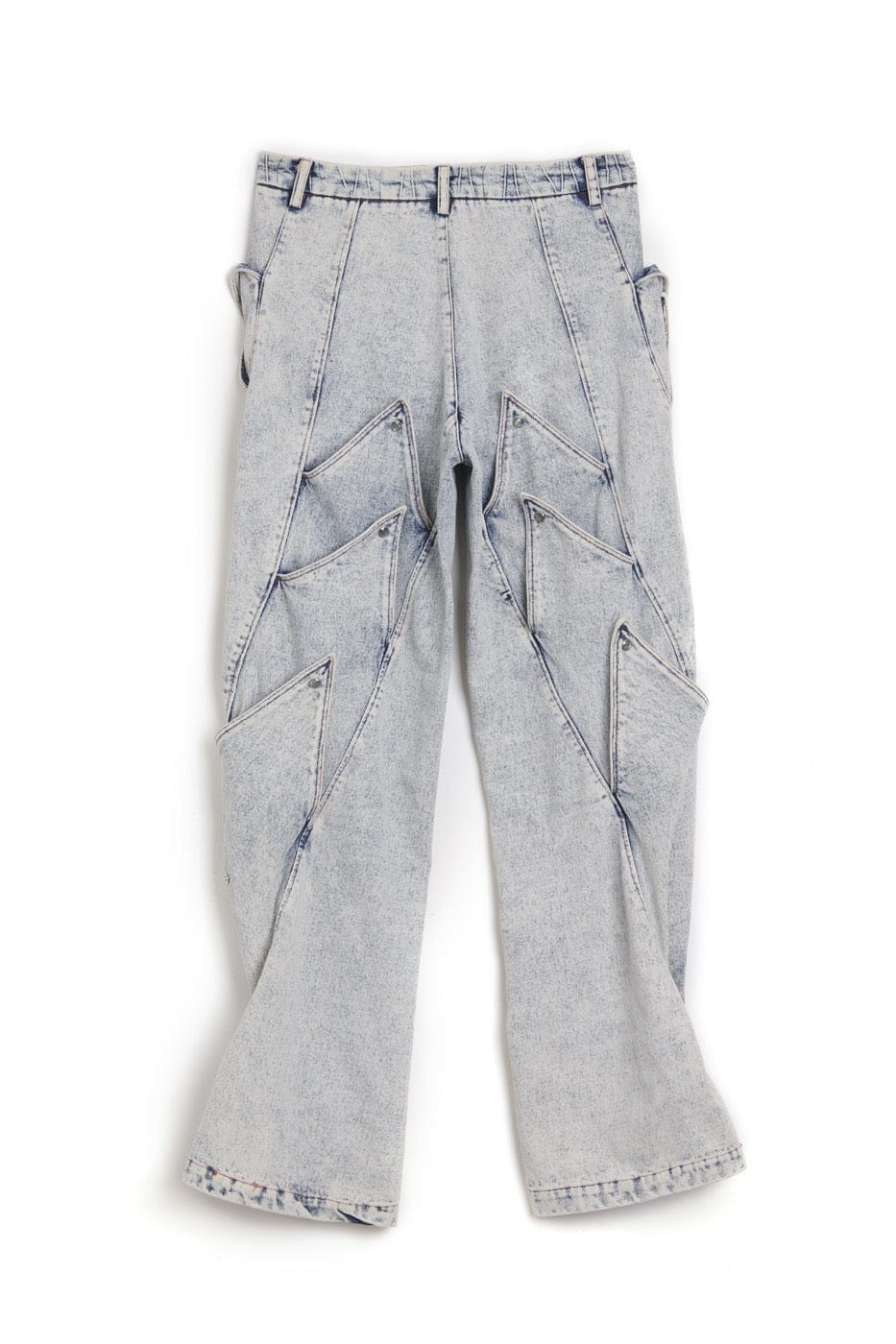 Deconstructed Rose Petals Washed Jeans