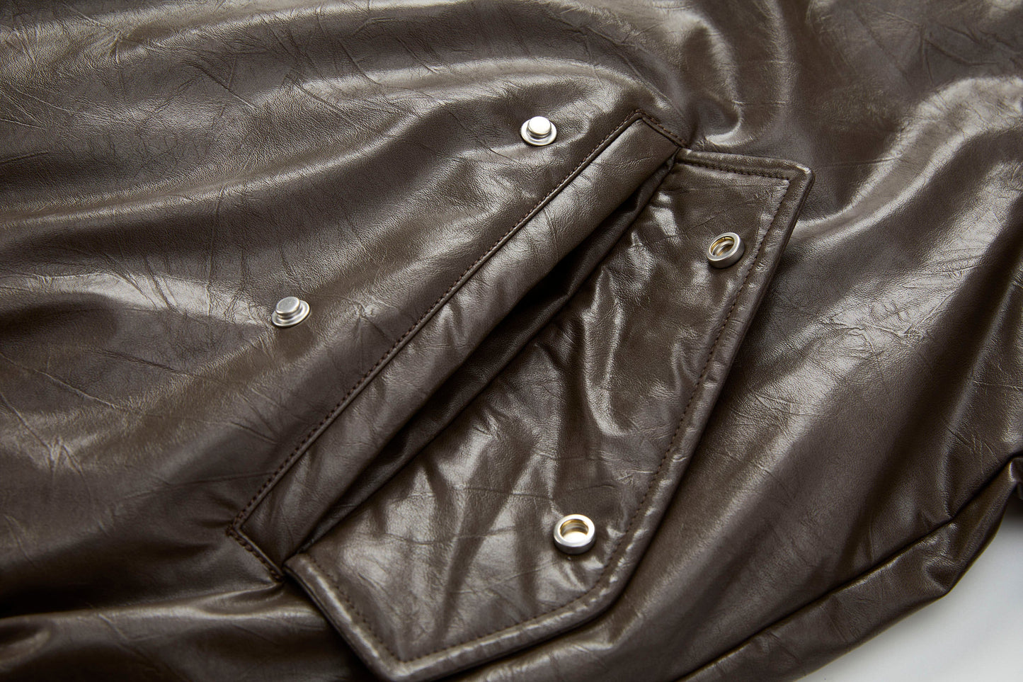 Deconstructed PU Oversized Puffer Jacket