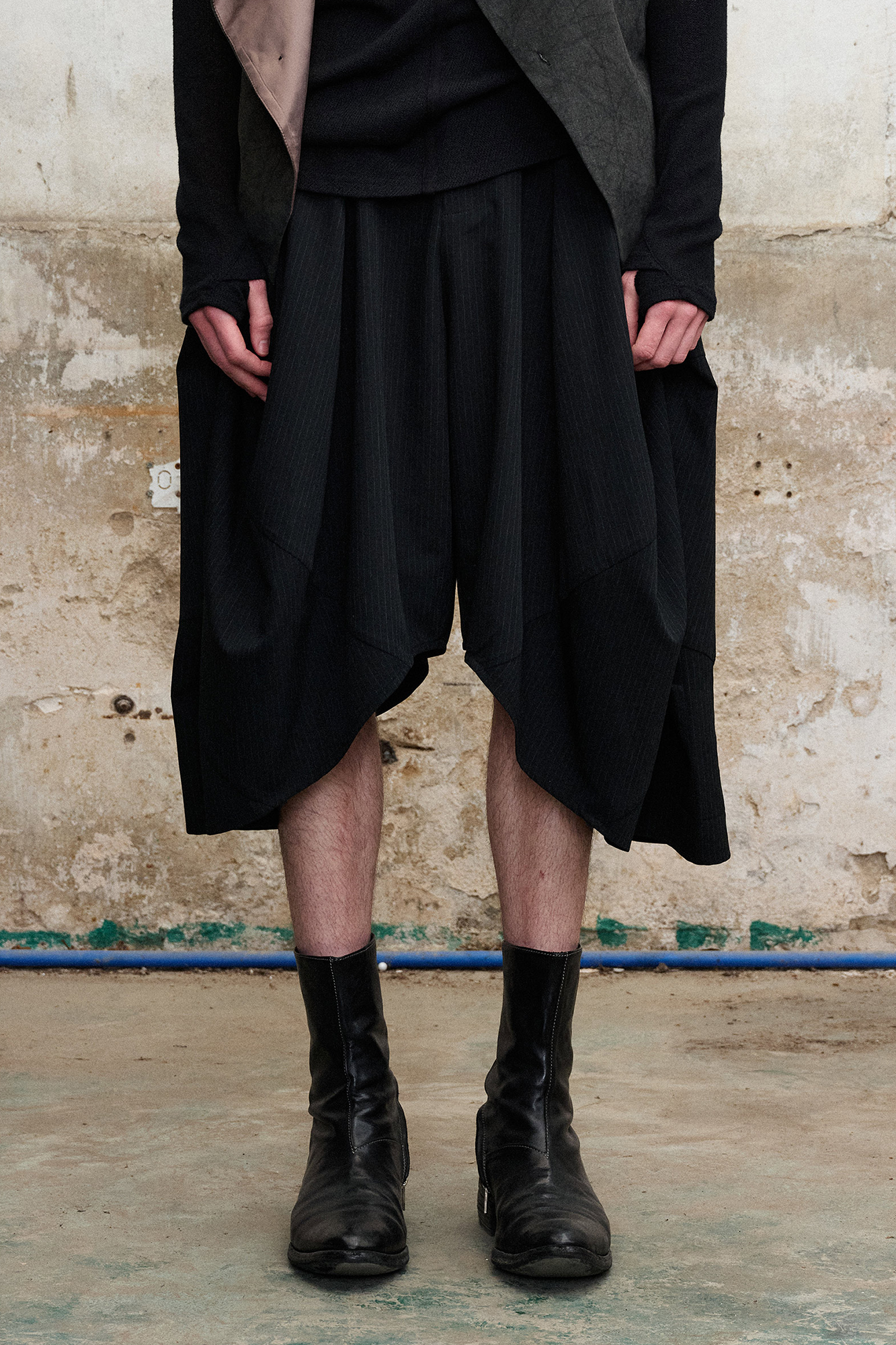 Pinstripe Balloon Skort Pants