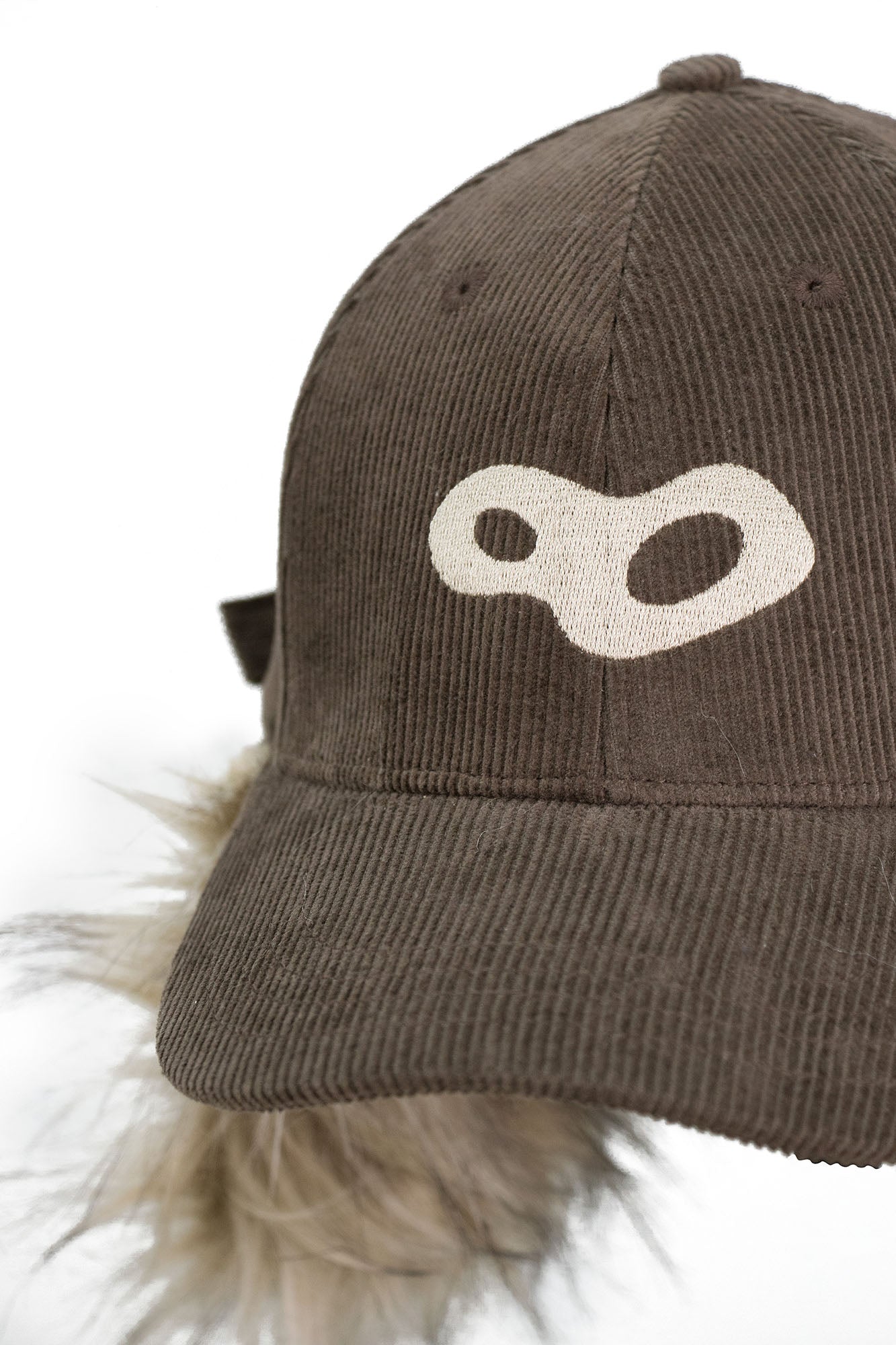 Faux-Fur Earflaps Corduroy Cap