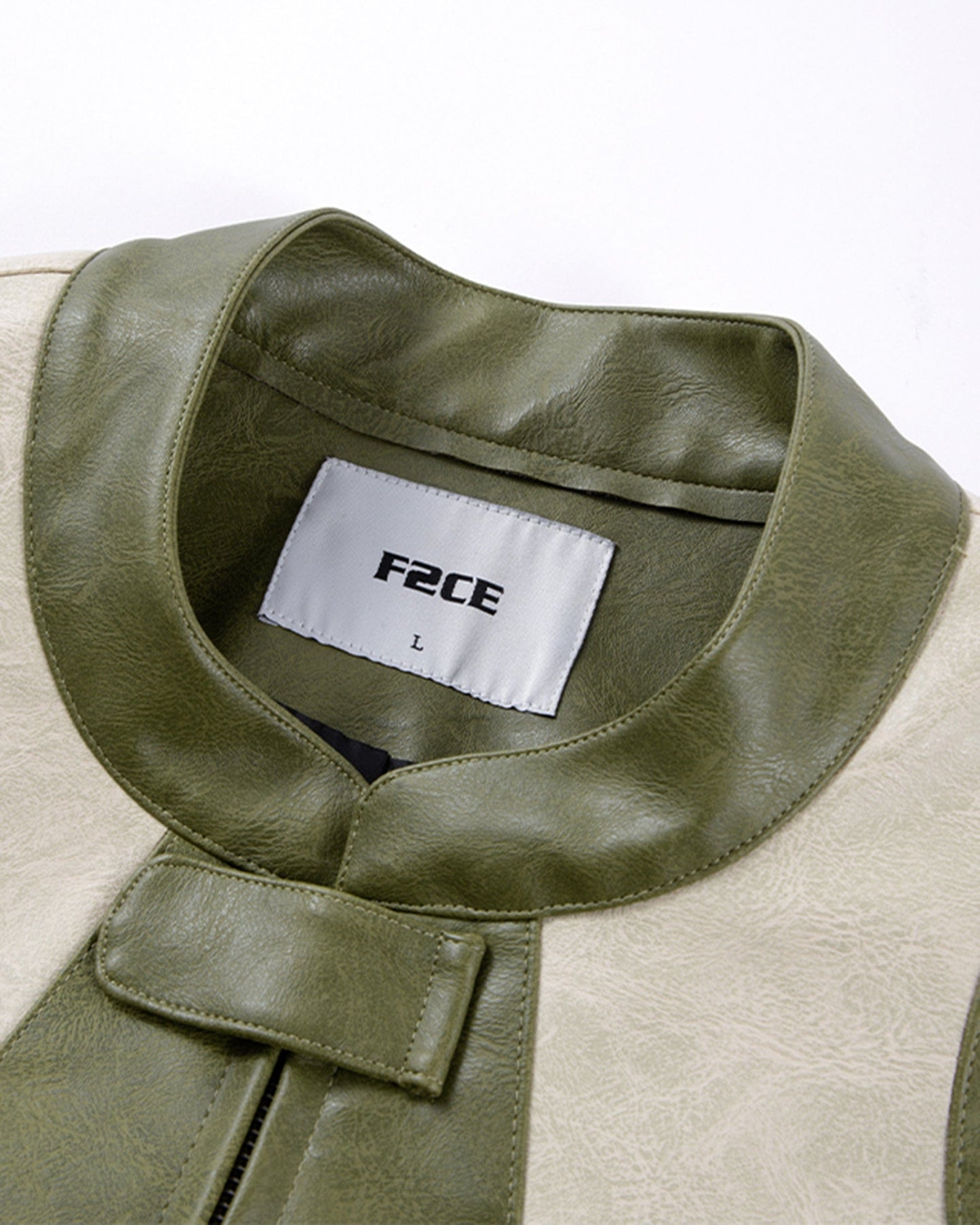 Modern Deconstructed Faux Leather Biker Jacket