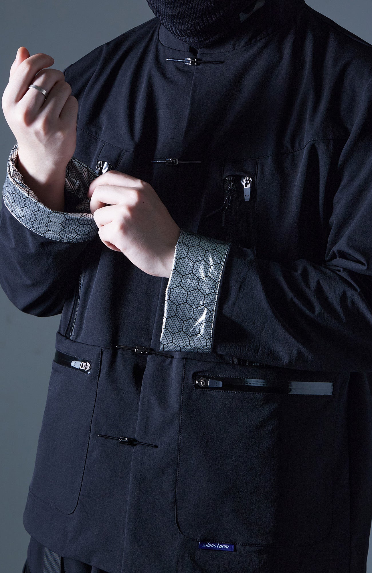 Multi-Pockets Mandarin Waterproof Jacket