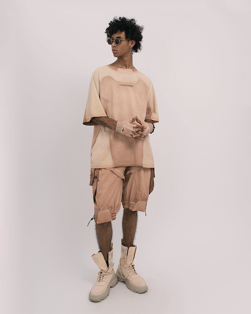 Distressed Dirty-Dye Deconstructed Panel T-Shirt