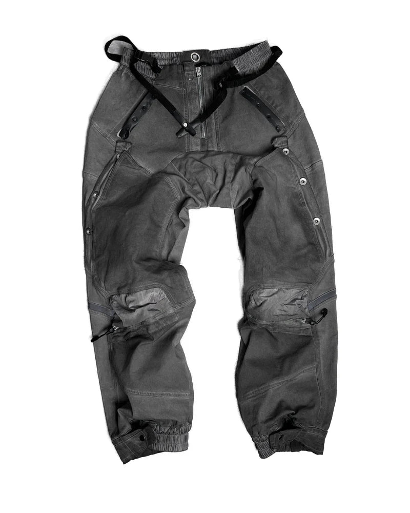 Post-Apocalyptic 3D Cut Distressed Double-Layer Cargo Pants