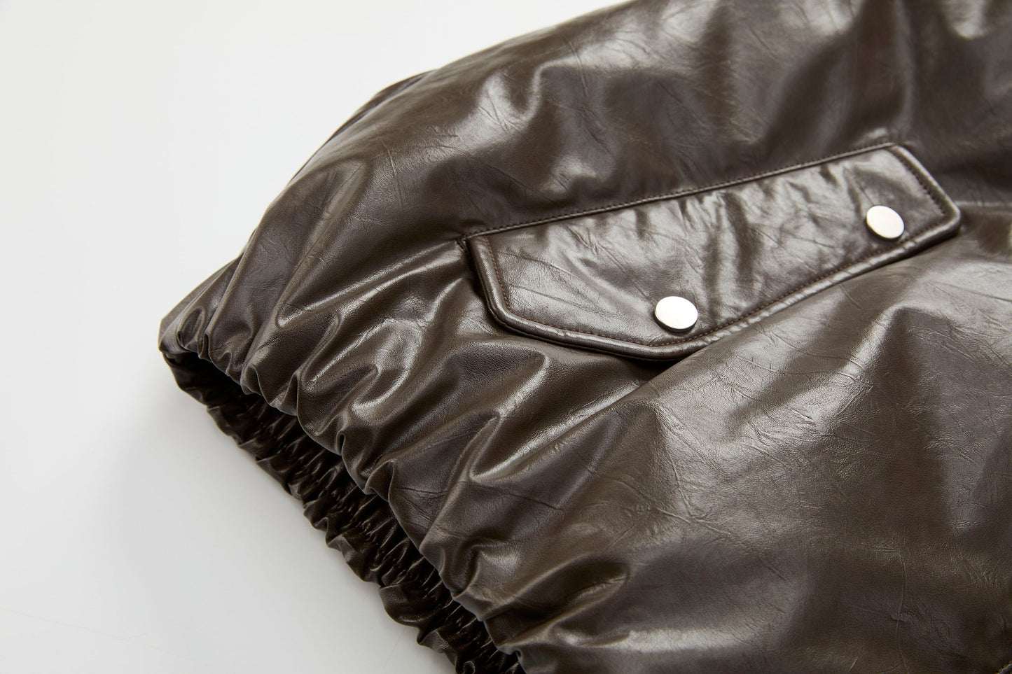 Deconstructed PU Oversized Puffer Jacket