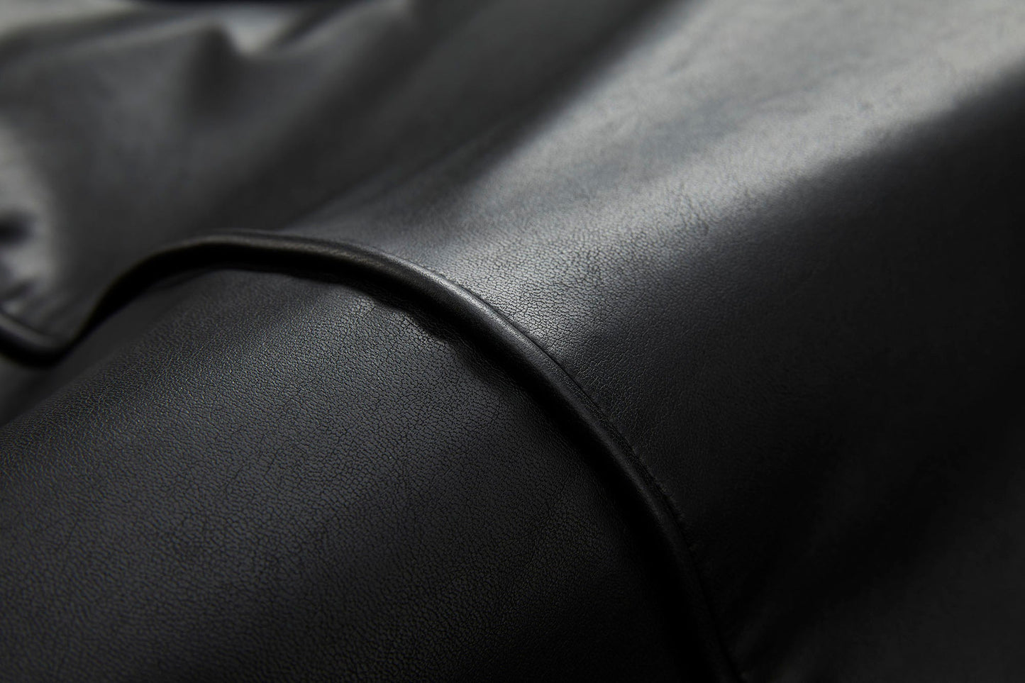 Faux Leather Piped Seam Jacket