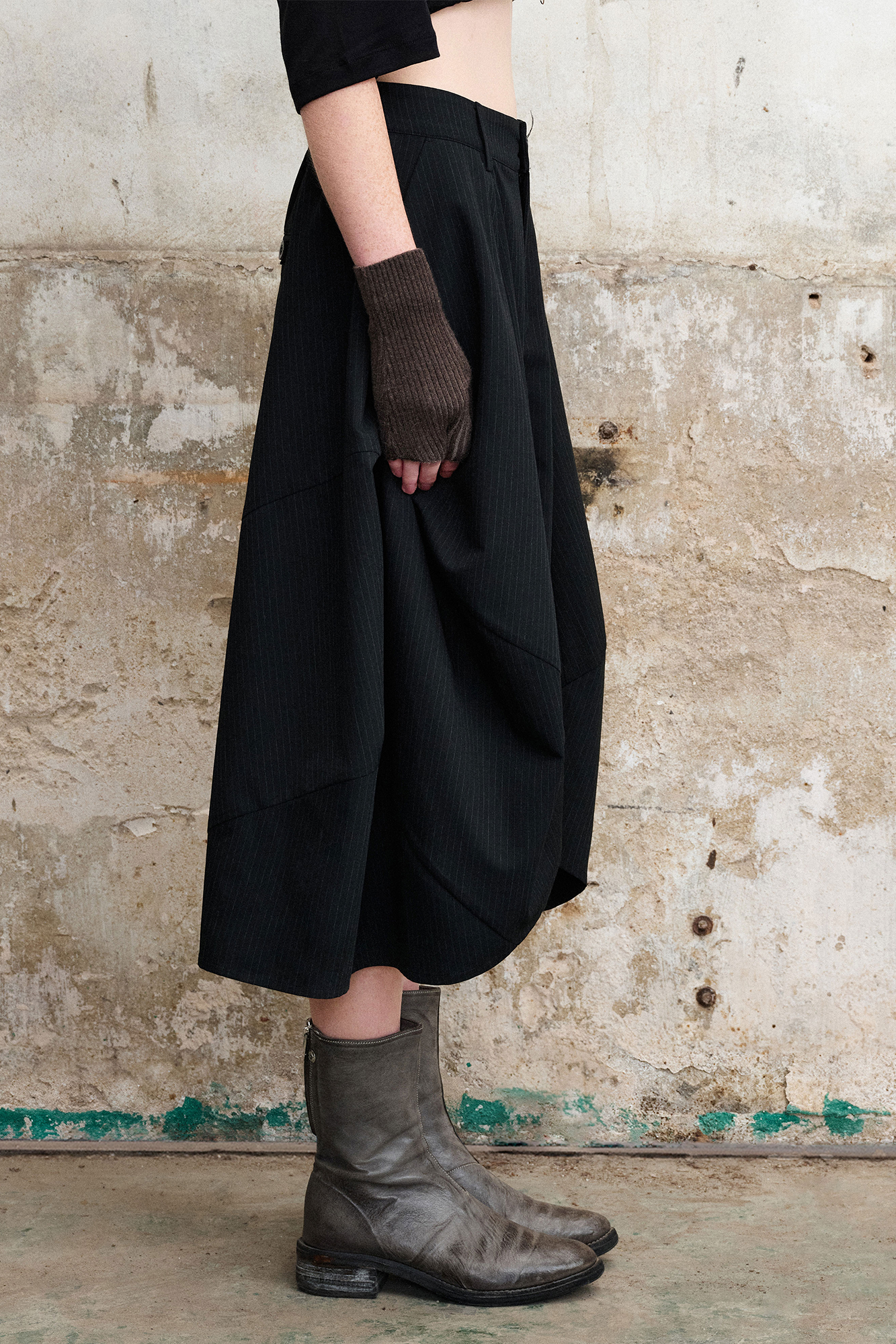 Pinstripe Balloon Skort Pants