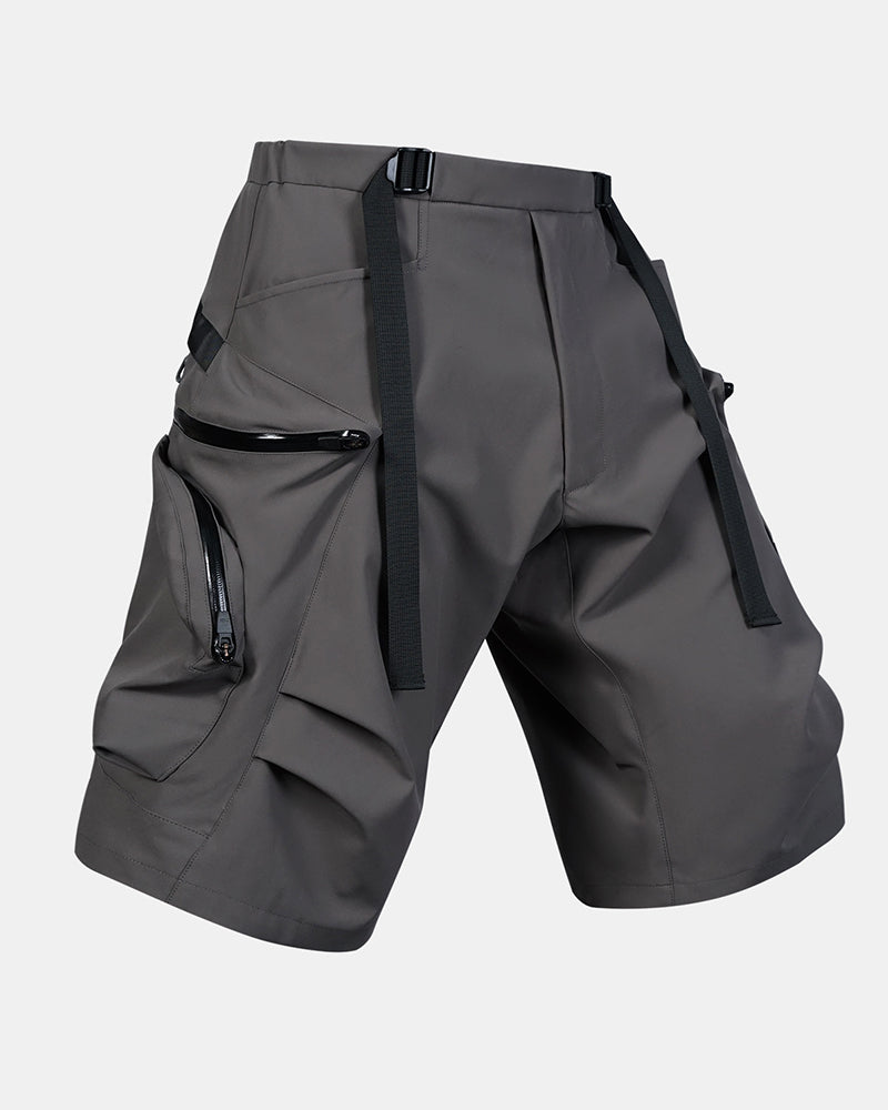 Multi-Pocket Water-Repellent Techwear Shorts