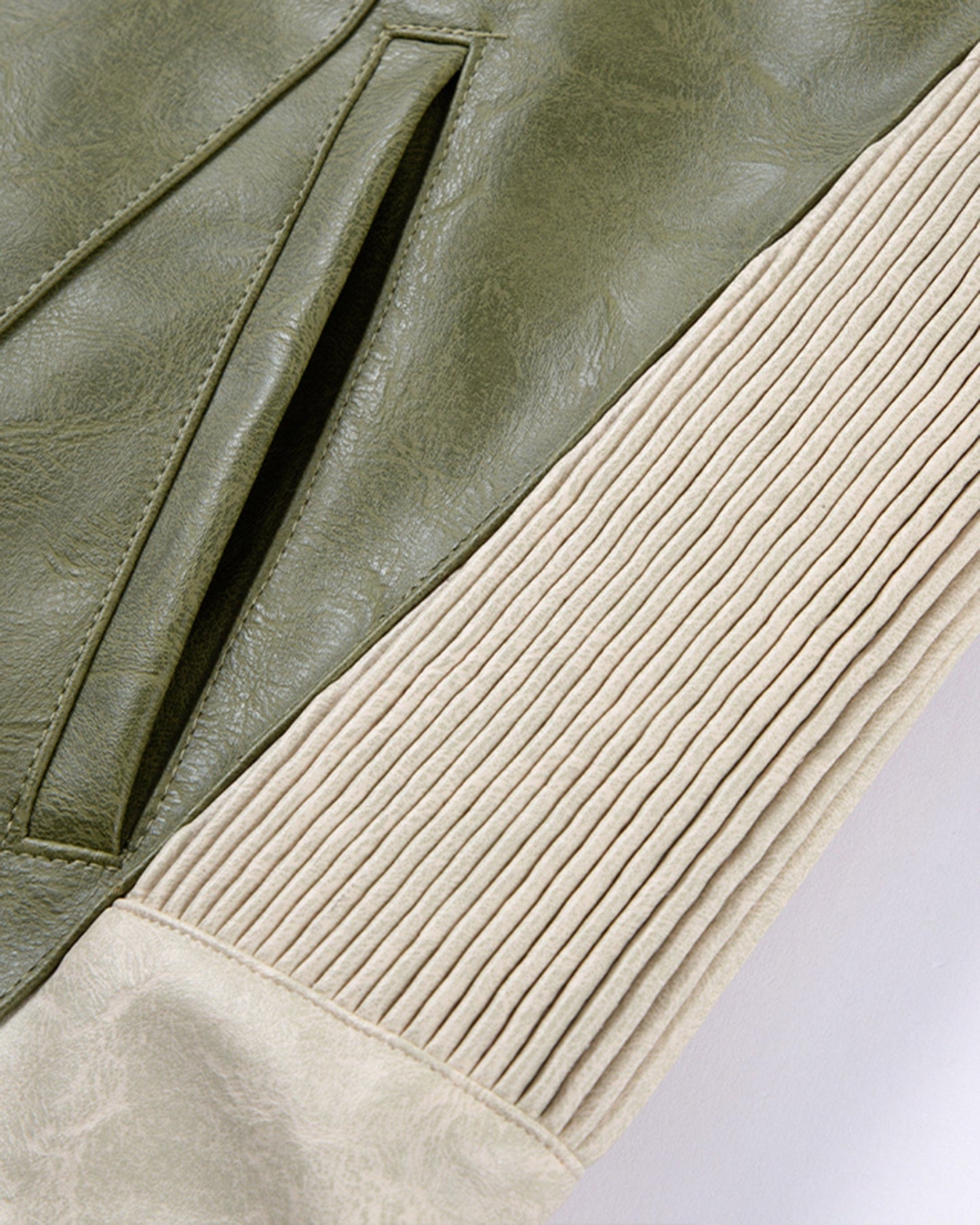 Modern Deconstructed Faux Leather Biker Jacket