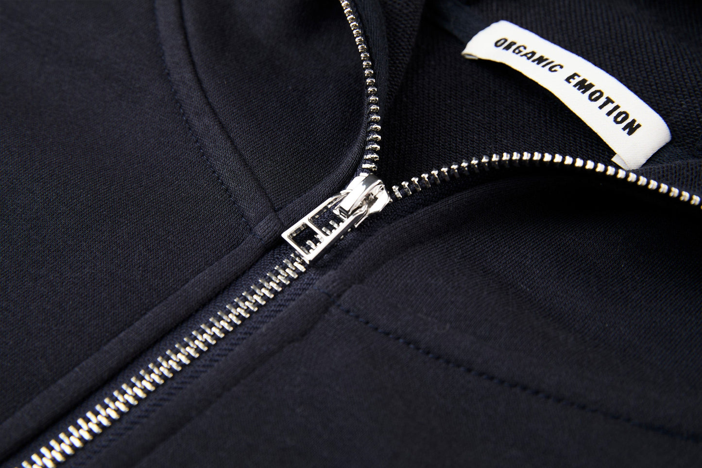 Curved Panel Drawstring-Hem Zip-Up Hoodie