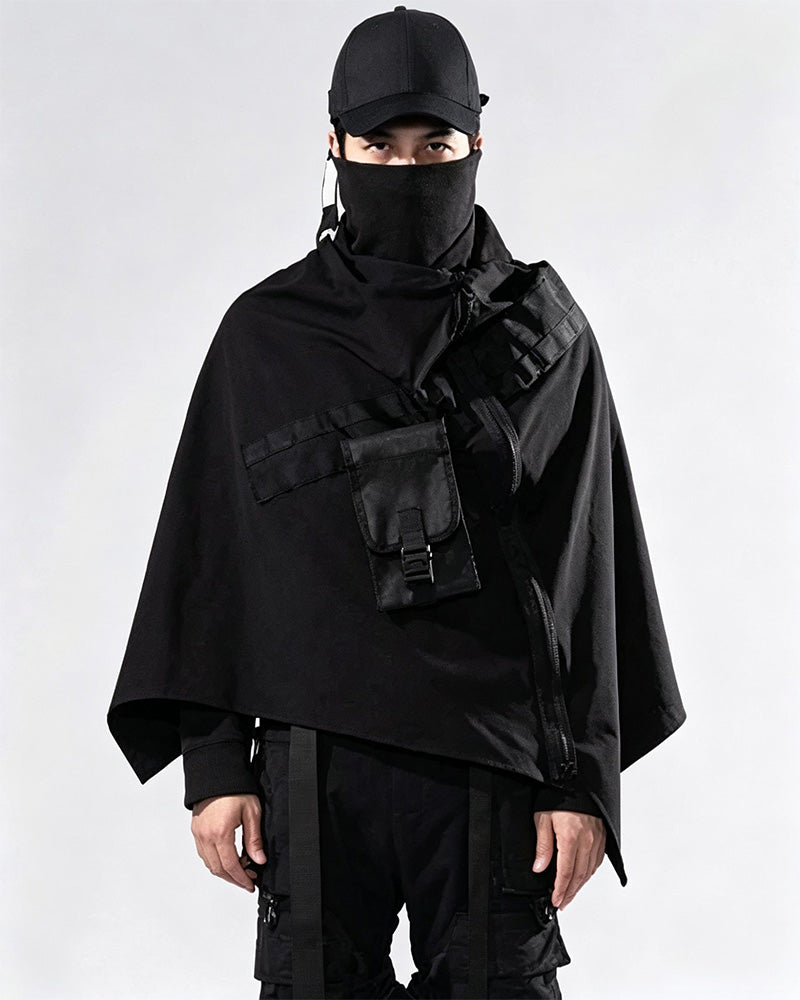 Cyberpunk Black Samurai Ninja Jacket Cloak