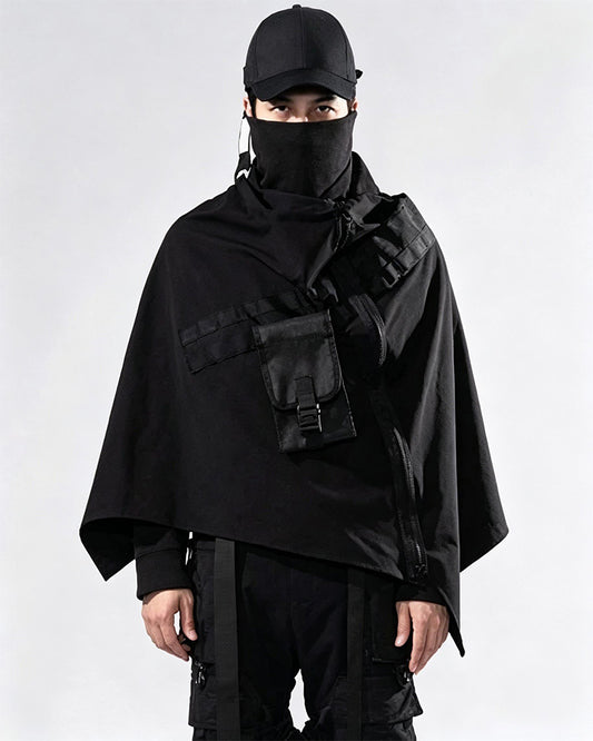 Cyberpunk Black Samurai Ninja Jacket Cloak
