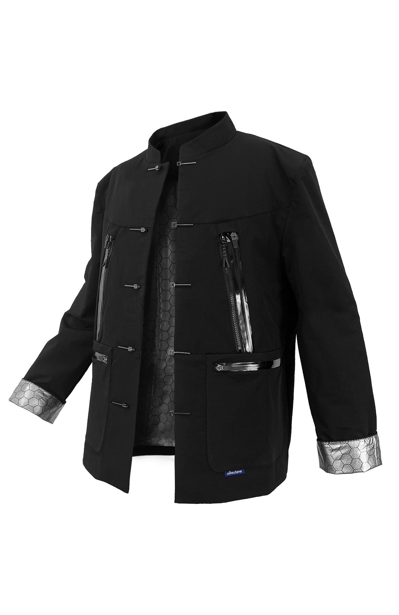 Multi-Pockets Mandarin Waterproof Jacket