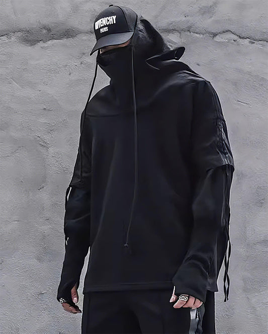 Futuristic Streetwear Ninja Cape Hoodie