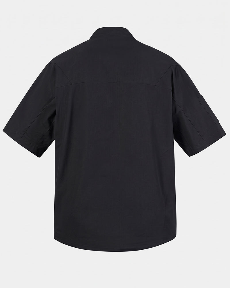 Asymmetric Zipper Seersucker Short Sleeve T-Shirt