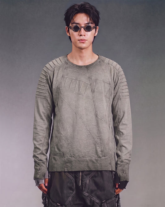 Post-Apocalyptic Dirty-Washed Deconstructed T-shirt