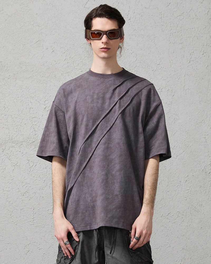 Scratch Spliced Washed T-Shirt