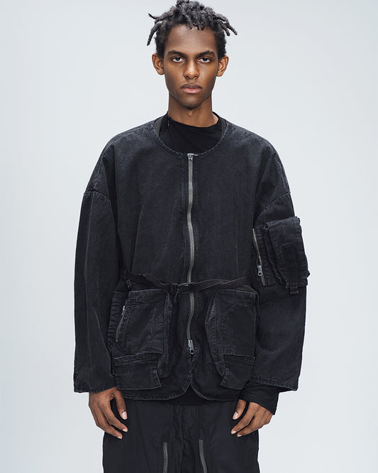 Waist-cinching Multi-Pocket Utility Jacket