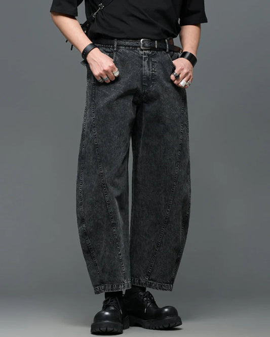 Japanese Vintage Curved Knife Cropped Straight Pants