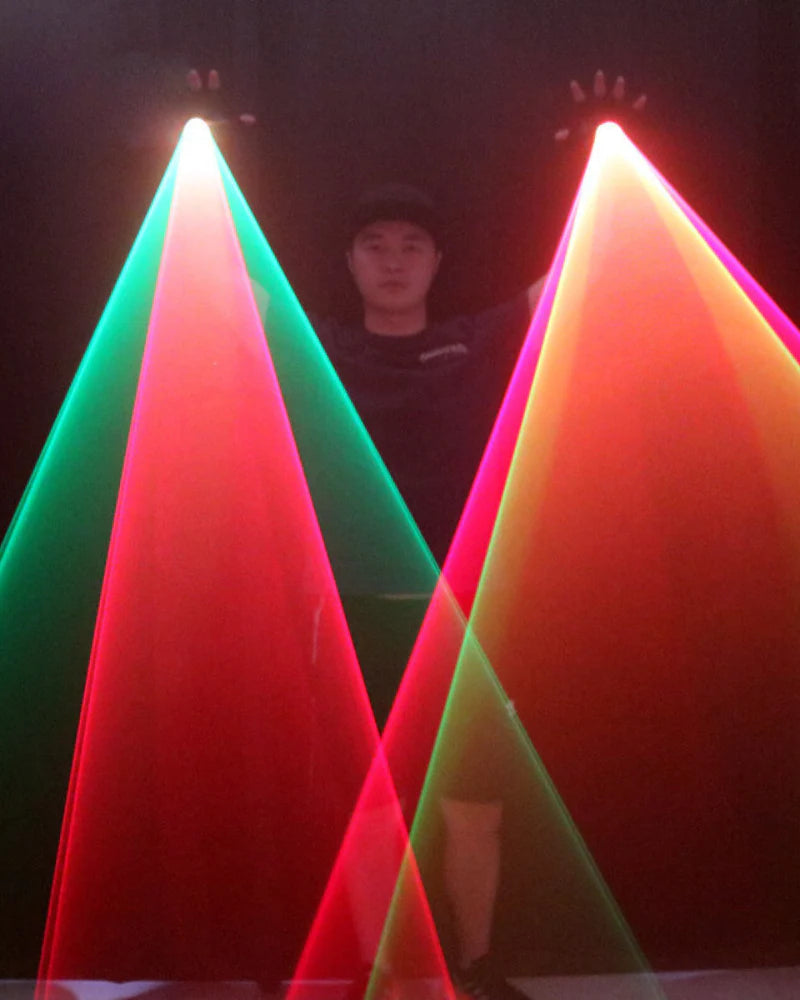 Cyberpunk Red&Green Laser Light Up Gloves