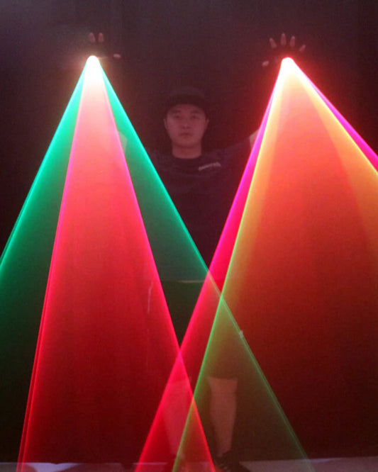 Cyberpunk Red&Green Laser Light Up Gloves