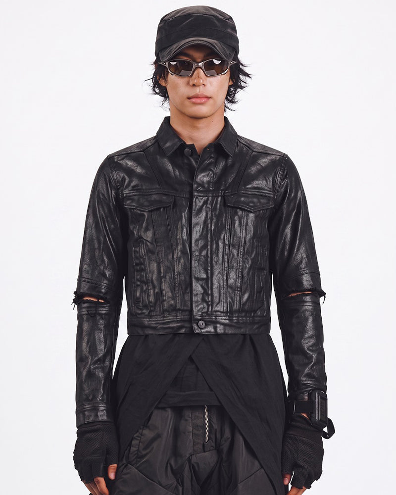 Post-Apocalyptic Waxed Denim Trucker Jacket