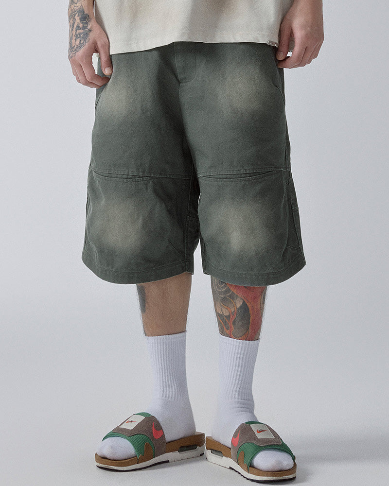 Washed Gradient Oversized Cargo Shorts