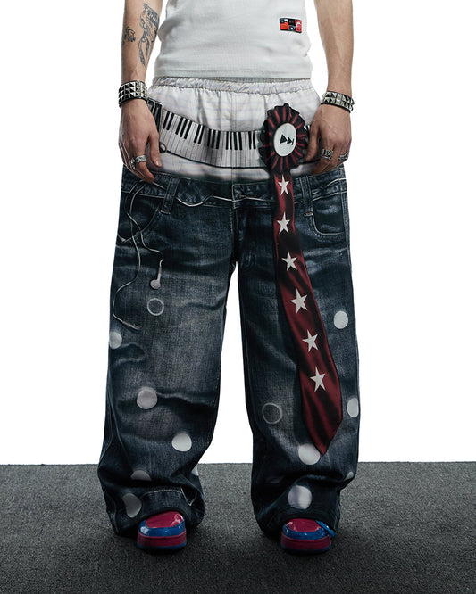 Playful Print Baggy Trousers