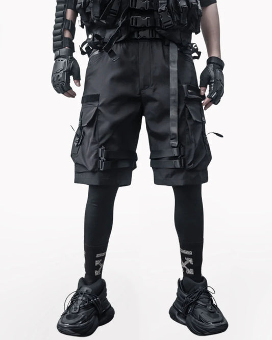 Streetwear Multi Pockets Black Cargo Shorts