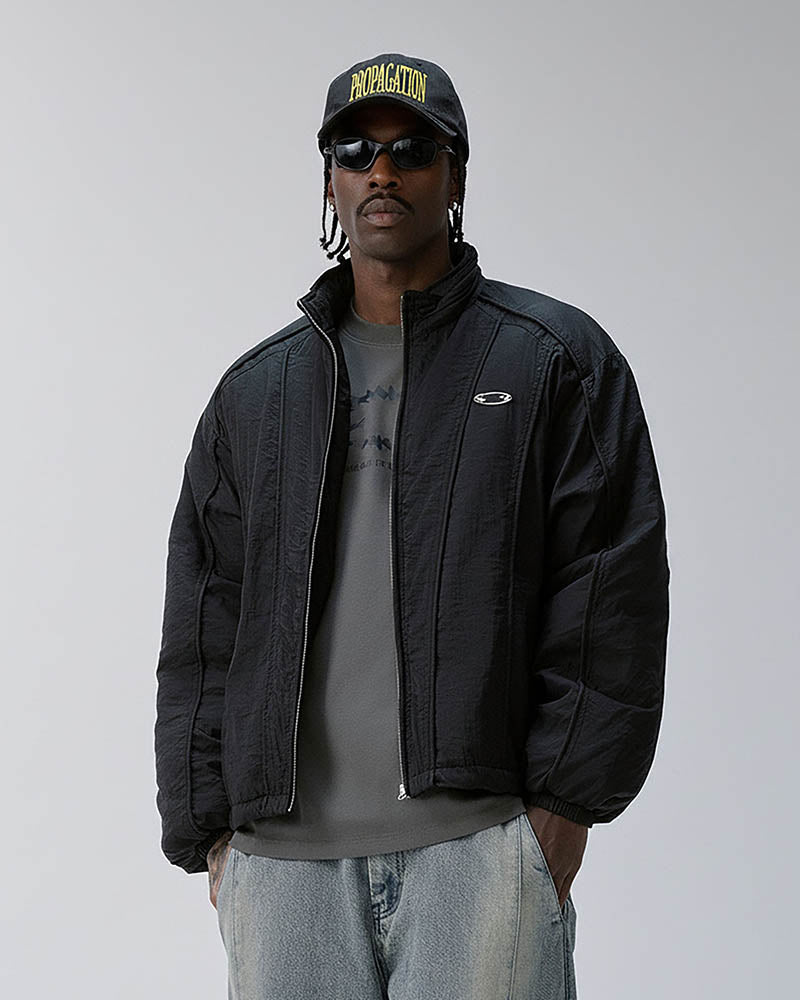 Structured Panel Stand-Collar Puffer