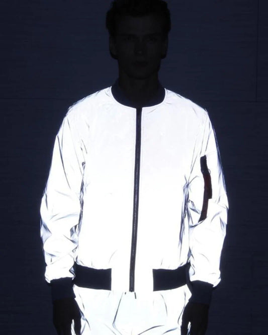 Techwear Silver Reflective Flight Jacket