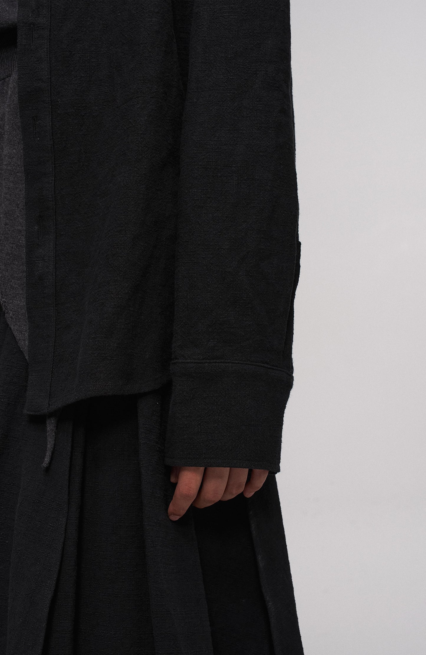 Asym Draped Raw-Edged Shirt