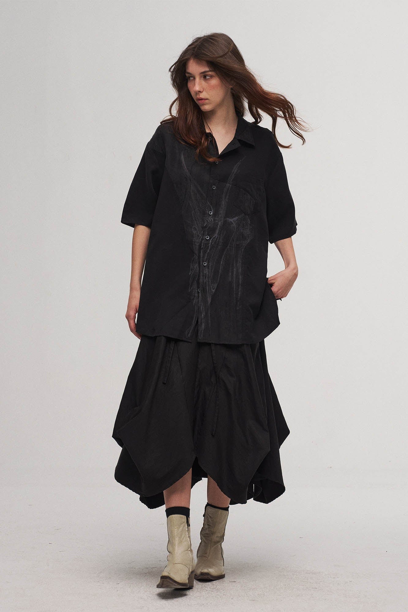 Dark Angel Paneled Half Shirt